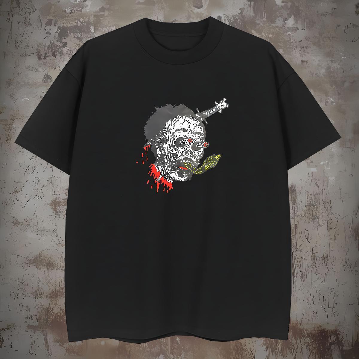 Soft Men T Shirts 100% Cotton 230g skull Street wear Hip Hop Custom Print Oversized Breathable Short Sleeve Men Tops Tees Fashion Designer Clothings