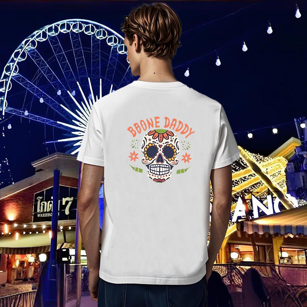 High Quality T Shirts Men 230g Cotton skull Street Casual Custom Print Plus Size Breathable Short Sleeve Mens Tshirts Classic Tee Shirt