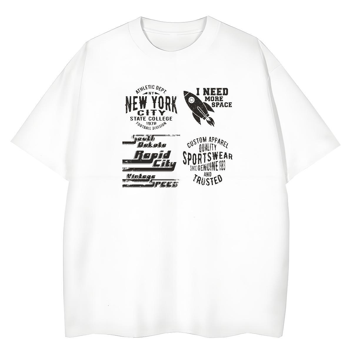 Popular Women Tees 230g Cotton letter Casual Woman T Shirts Comfortable Black Oversized Tshirts
