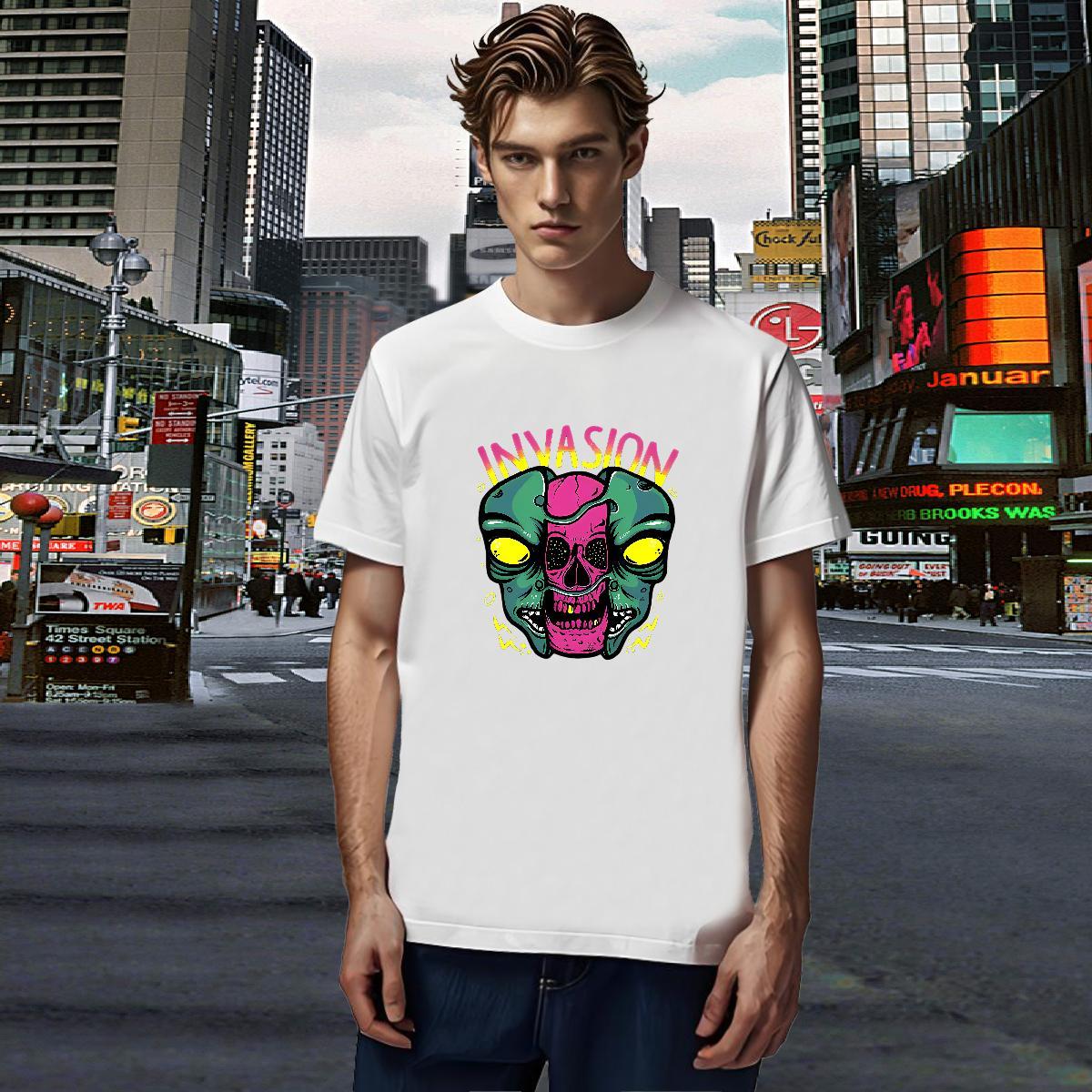 High Quality T Shirts Men 230g Pure Cotton skull Outdoor White Plus Size O Neck Short Sleeves Tshirt for Man Woman 2024 Designer Tops Tees