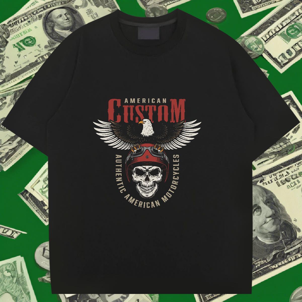 Brand T Shirts Men 230g 100% Cotton skull Street wear Hip Hop Oversized 3XL 4XL O-Neck Short Sleeve Men Tops Tees DIY Clothes