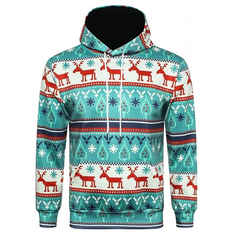 Hoodies For Men Women Ugly Christmas Sweater Xmas 3D Funny Printed Long Sleeve Hoodies Pullover Blouse Tops Graphic Sweatshirts 240823