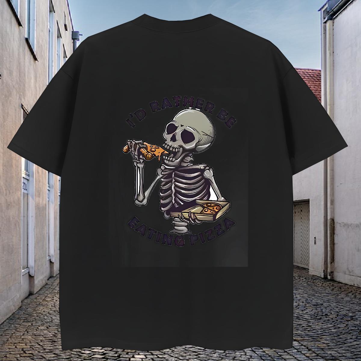 Unisex Men T Shirts 230g 100% Cotton skull Outdoor Custom Anime Breathable Crew Neck Men Tshirts 2024 Summer Top Tees