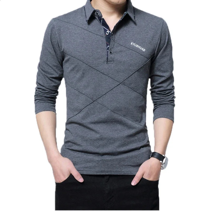5XL polo shirt collar mens plus size 3XL 4XL autumn button long sleeved casual dress 240823