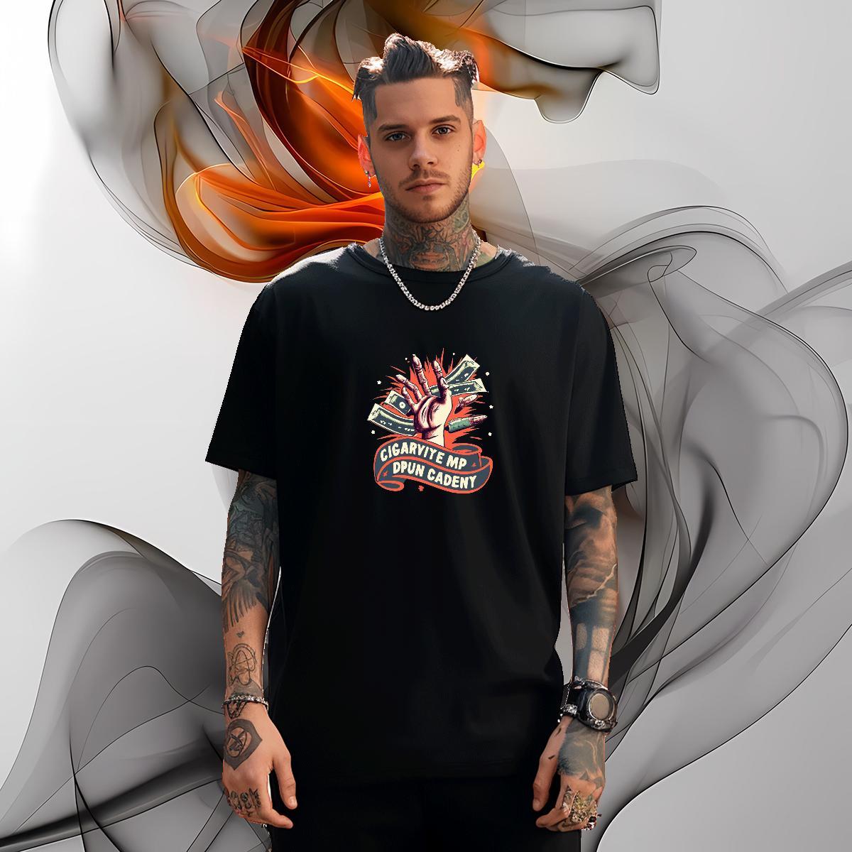 Wholesale T shirt 230g Cotton skull Beach Plus Size Cartoon Breathable Short Sleeve Men Tops Tees DIY Customized Clothes