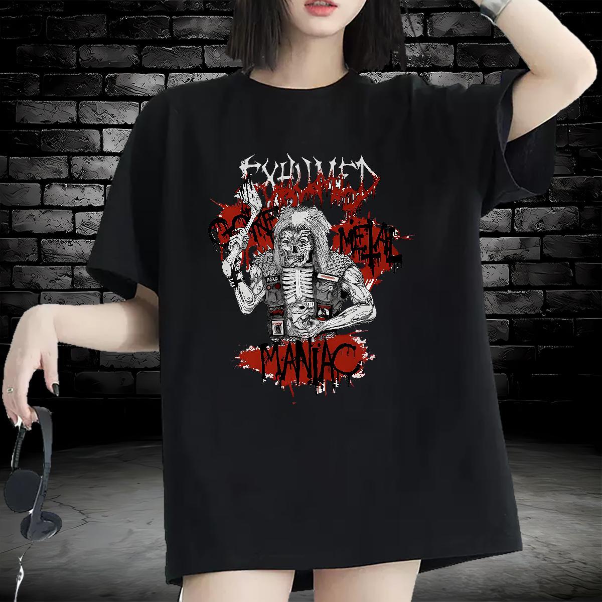 Designer Nice Women Tees 230g 100% Cotton skull Street Casual T-Shirts for Women Breathable Soft White Plus Size Tops Shirt