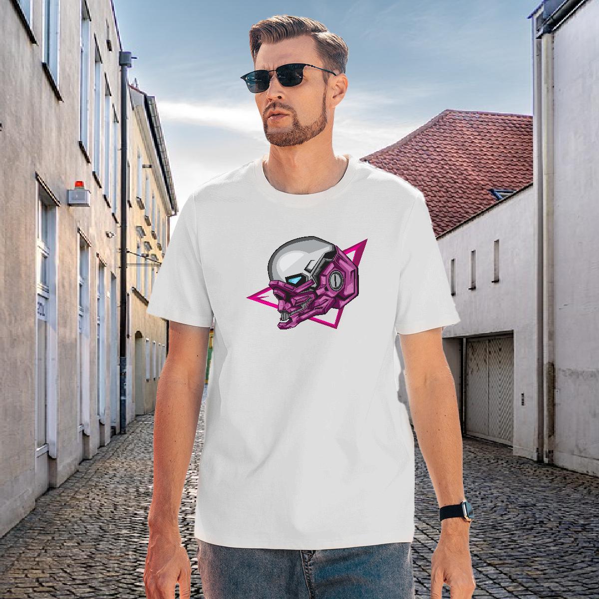 Free Shipping T-Shirts for Men 230g 100% Cotton skull Daily Outfit DIY Breathable Short Sleeve Couples T Shirts New Top Tees