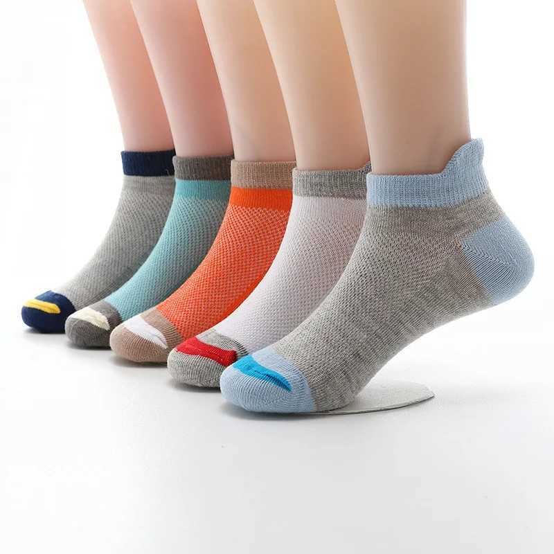 5 Pairs/lot 2024 New Fashion Spring Summer Children Socks Mesh Cotton Boys Socks Girls Socks 2-15 Year Kids Casual Boat Socks CL240824