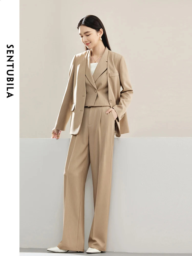 SENTUBILA 3Piece Waist Pants and Jacket Set for Womens Office Business Formal Clothing SpringSummer Color Matching 141Z53194 240823
