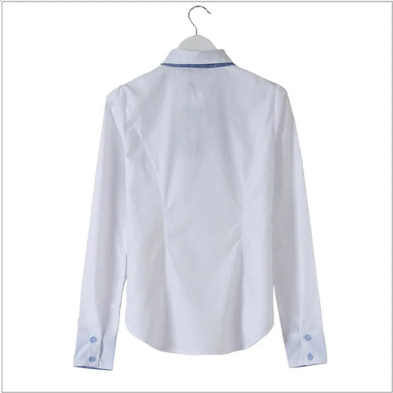 Spring and Autumn Womens Solid Color POLO Collar Loose Fit Button Panel Long Sleeve Bottom Shirt Fashion Elegant Casual Tops 240823