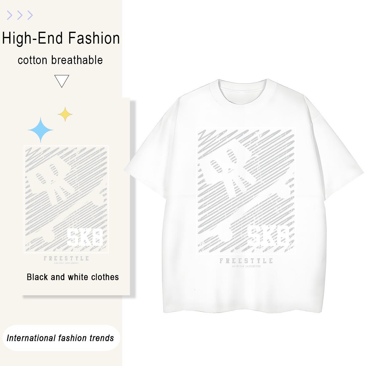 Cool Design T Shirts Men 100% Cotton 230g skull Street Oversized 3XL 4XL Crew Neck Breathable Mens Tshirts Designer Clothings