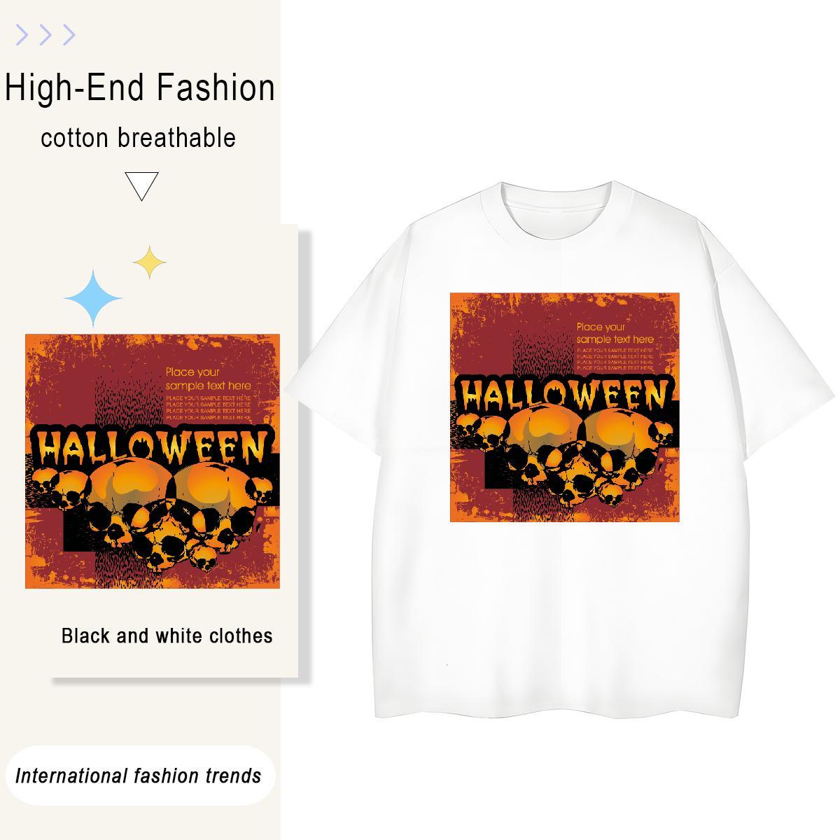 Brand T-Shirts for Men 230g Cotton skull Daily Wear DIY Printed Breathable Men Tshirts Classic Clothes