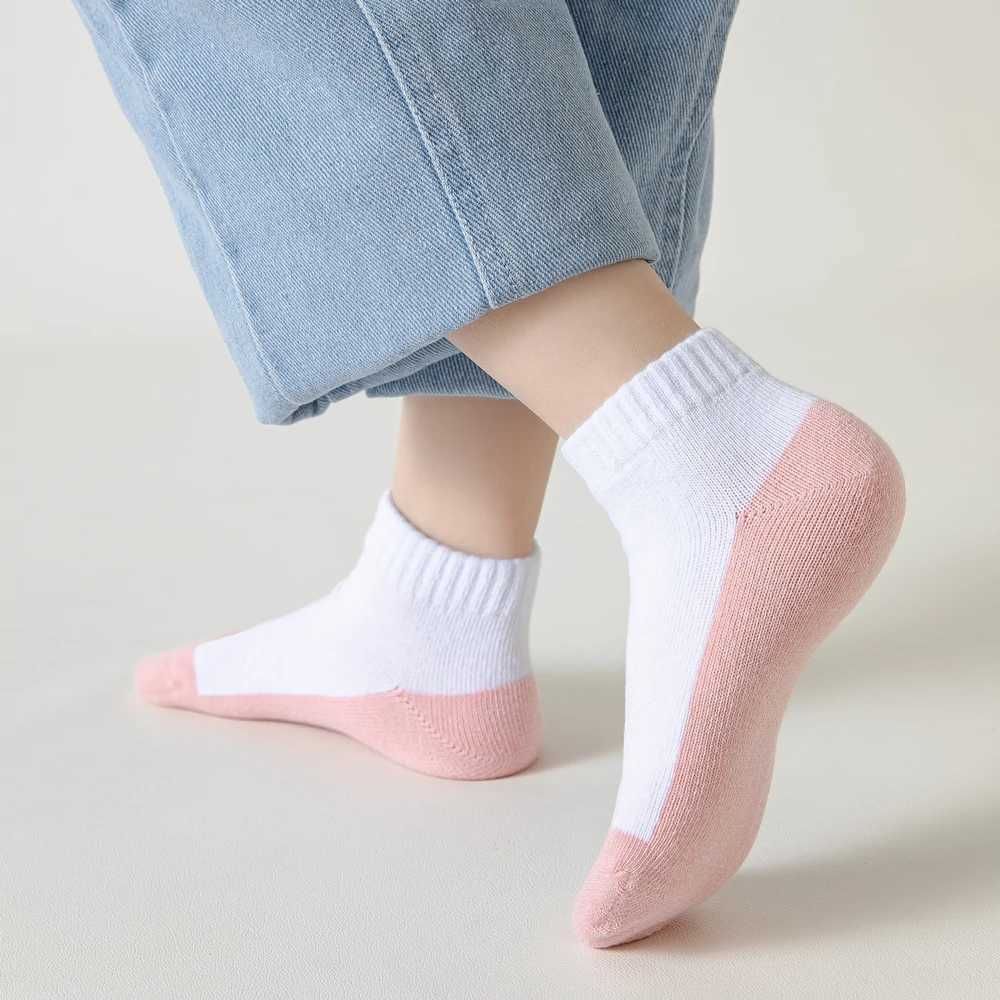 5 Pairs/Lot Summer Children Socks 100% Cotton Kids Fashion Black White Gray Baby Girl Boy Socks Casual Short Socks For 1-12 Year CL240824