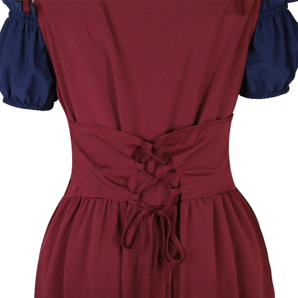 Retro womens clothing Irish medieval dresses Victorian Halloween roleplaying costumes makeup party w240824