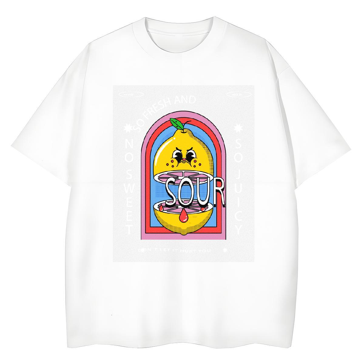Designer Nice Women Tshirts 230g 100% Cotton sour Street T-Shirts for Women O Neck Short Sleeves Cartoon Anime Tops Shirt