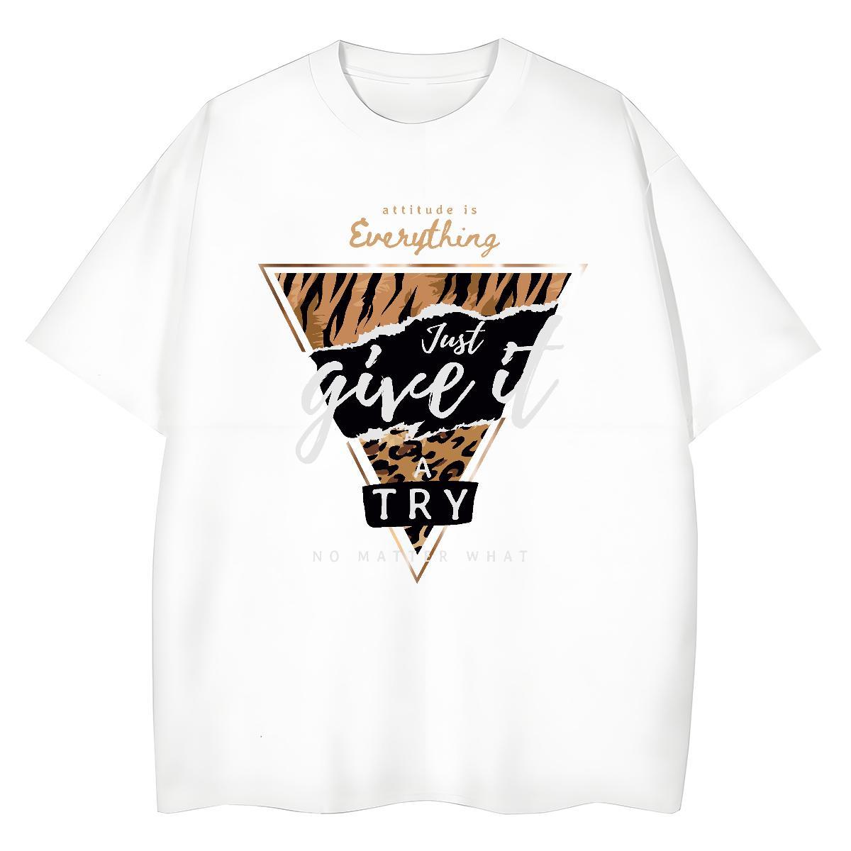 Unisex Couples T Shirts 100% Cotton 230g letter Street Casual T shirt Crew Neck Black White Tops Tees