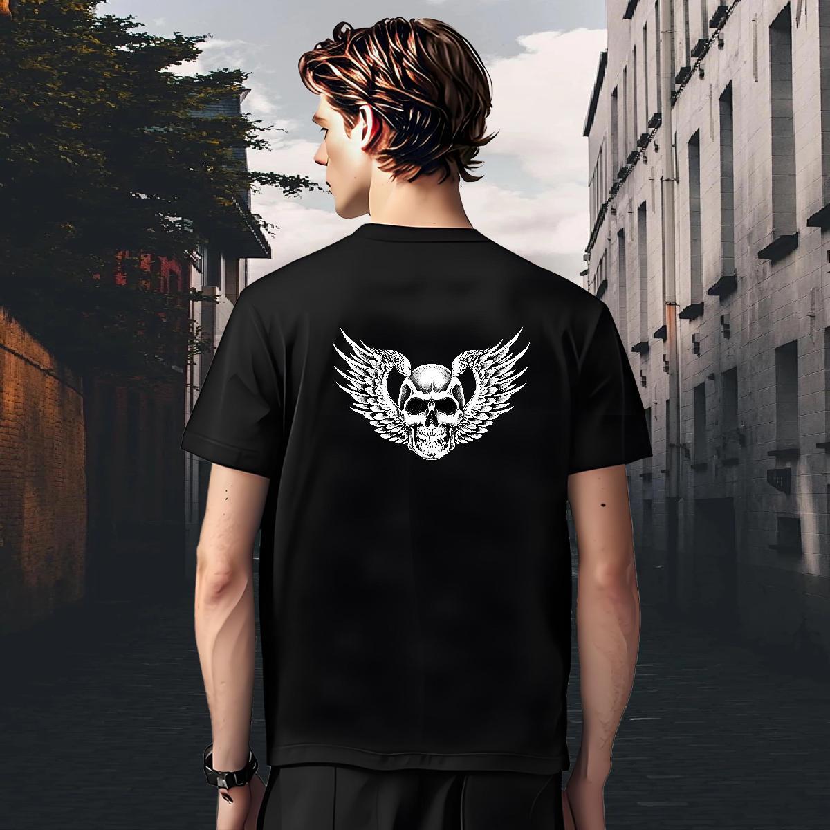 Comfortable T-Shirts for Men 100% Cotton 230g skull Outdoor DIY Anime Breathable Crew Neck Men Tops Tees Classic Casual Tops Shirt