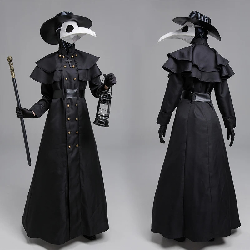 Plague Doctor Role Playing Costume Set Halloween Medieval Punk Birdman Makeup Party Props Female 240823