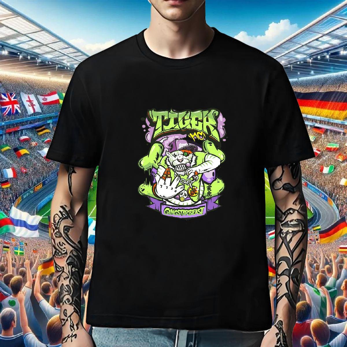 Free Shipping T shirt 230g Cotton skull Hip Hop Street Plus Size Cartoon Crew Neck Breathable Men Tees Fashion New Top Tees