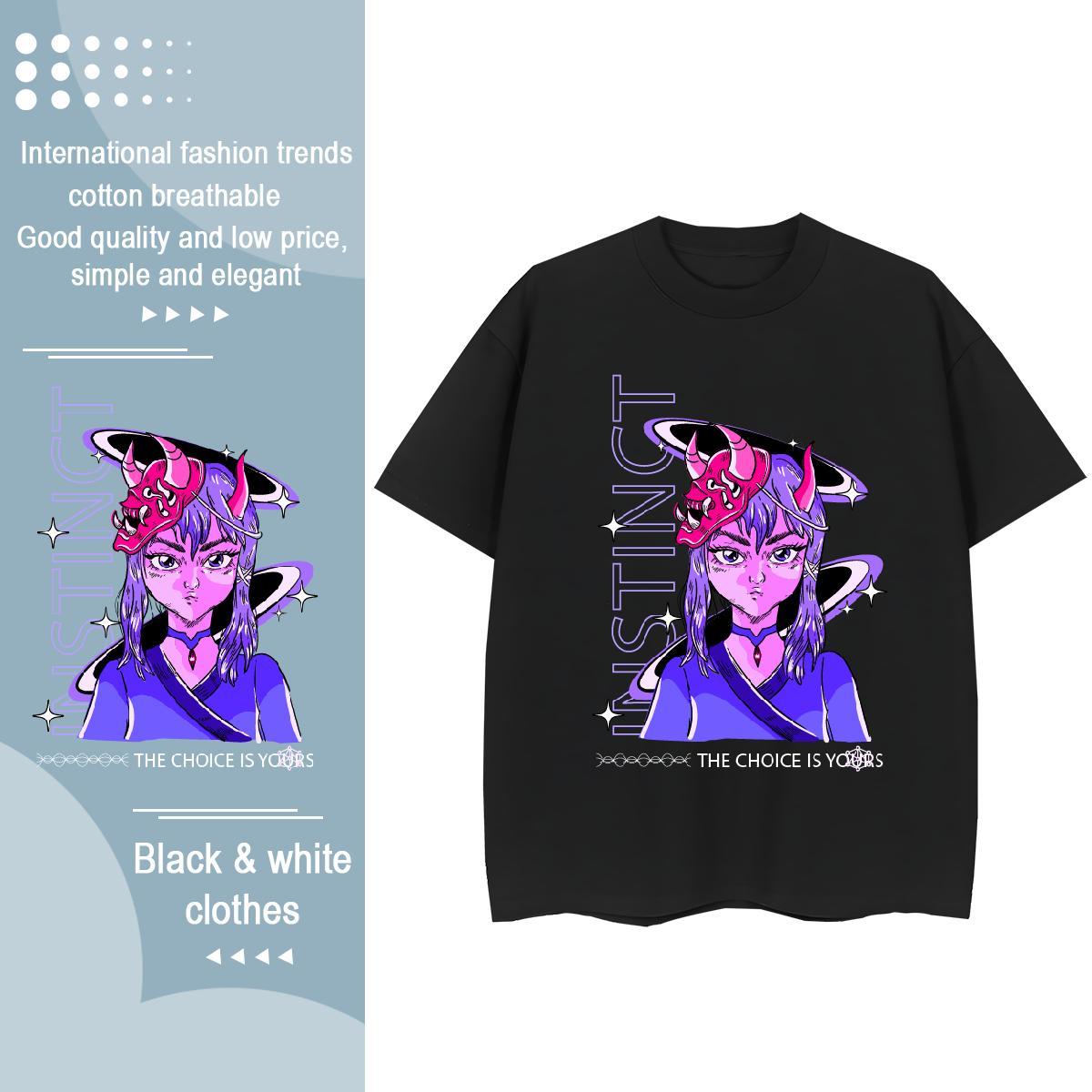Brand Man T Shirts 230g Pure Cotton portrait Daily Wear Cartoon Print Breathable Crew Neck Mens Tshirts Wholesale Polos