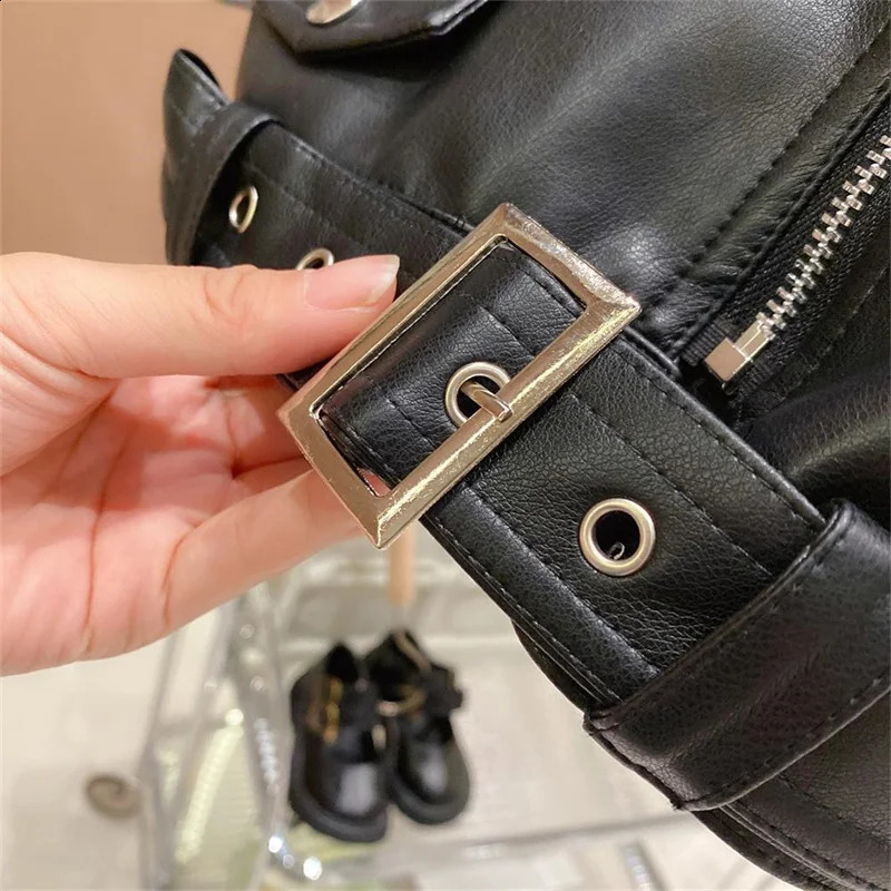 Spring Autumn Boys Leather Jackets For 2-8 Years Classics Handsome Baby Boy Pu Outerwear Kids Clothing Zipper Fly Coats 250114