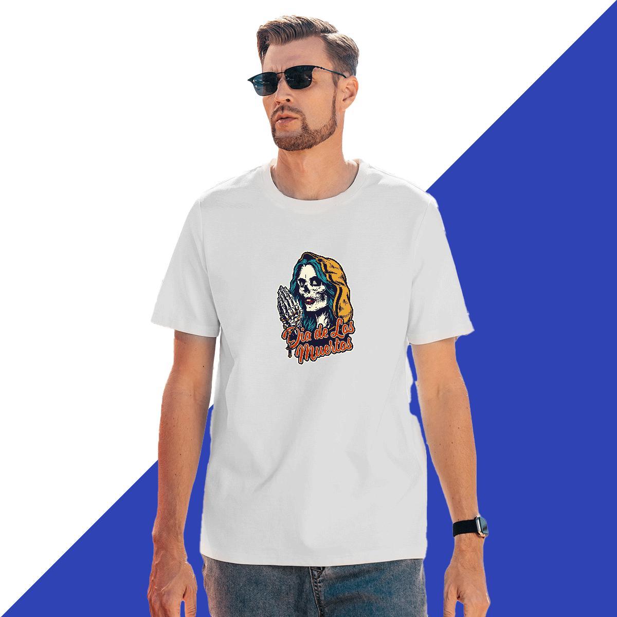 High Quality Mens T Shirts 230g 100% Cotton skull Street Anime Print Short Sleeve O-Neck Men Tees DIY Tee Shirt
