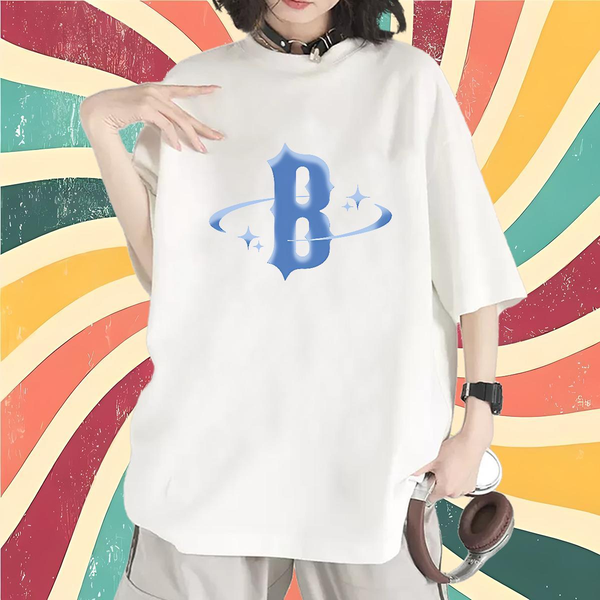 Brand Lady T shirt 230g Cotton letter Sports Casual Women T Shirts Short sleeve Soft Oversized Top Tees