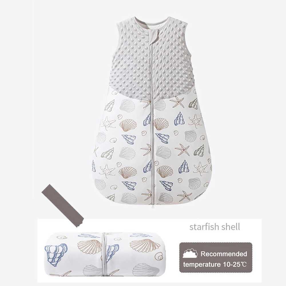 Baby Sleepsack 3-24Months Autumn Baby Sleeping Bag Blanket 1.5Tog Doudou Soft Feeling Starfish Shell Print Vest Style M240824