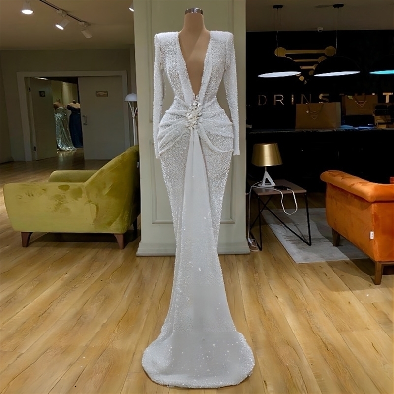 Autumn winter fashion sexy V-neck casual slim fit elegant tailing gown long sleeved ladies temperament evening dress 240823