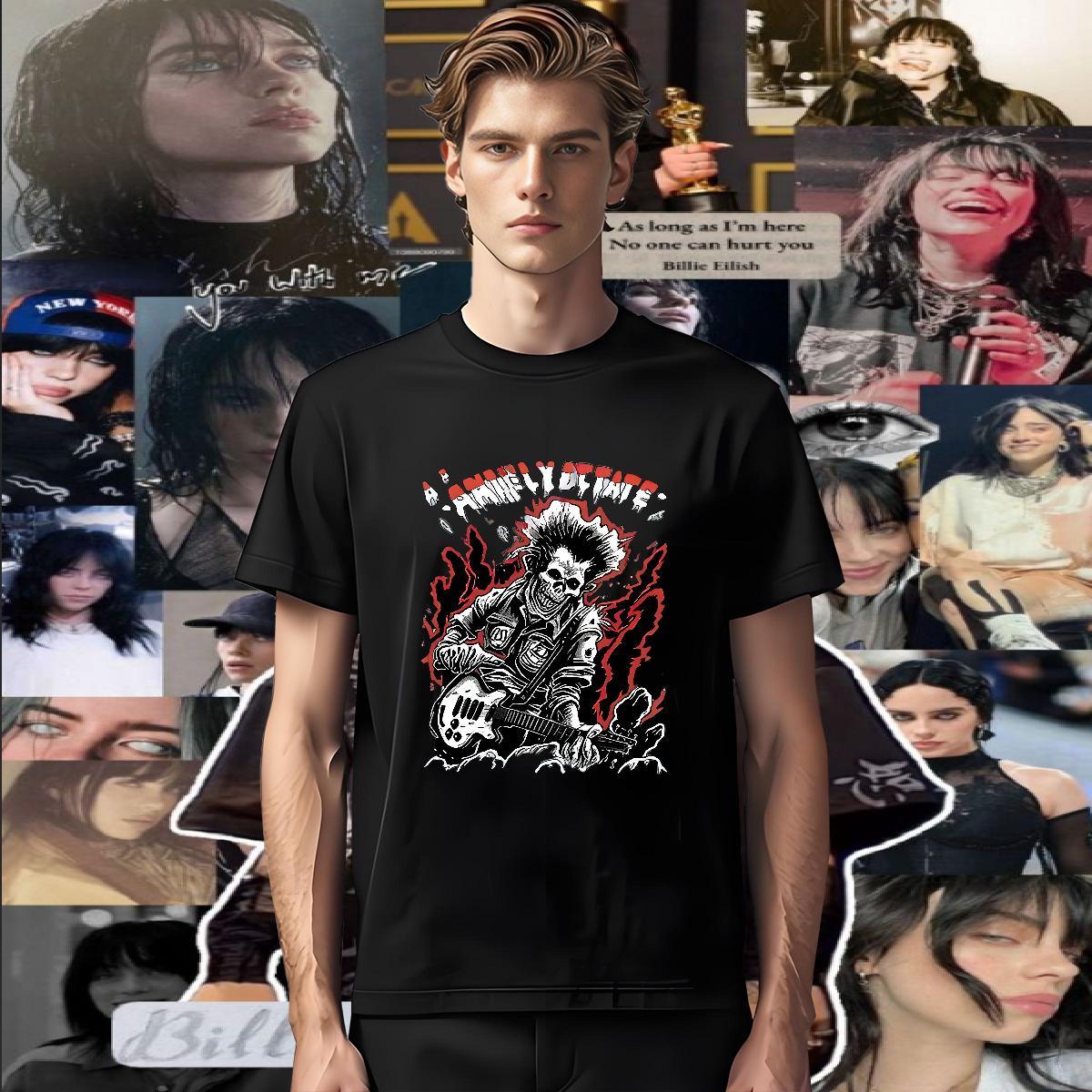 Cool Design T-Shirts for Men 100% Cotton 230g skull Street wear Hip Hop Black Oversized Breathable Crew Neck Tshirt for Man Woman New Designer Wear