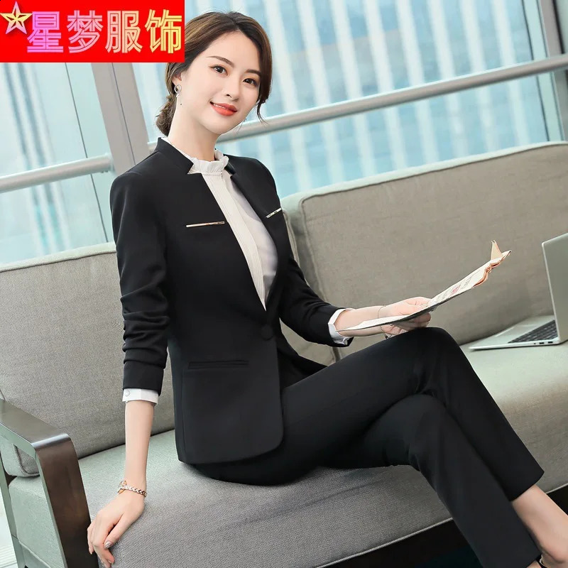 8826 el Reception Work Clothes Autumn Suit Coat Business Formal Wear Waiter 240823