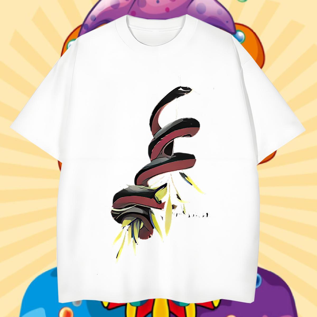 New Arrival Men Clothes T-Shirt snake High Street Hip Hop 100% Cotton 230g Tees Shirts Breathable Short Sleeve Cool Design T Shirt For Man DIY Logo Ov