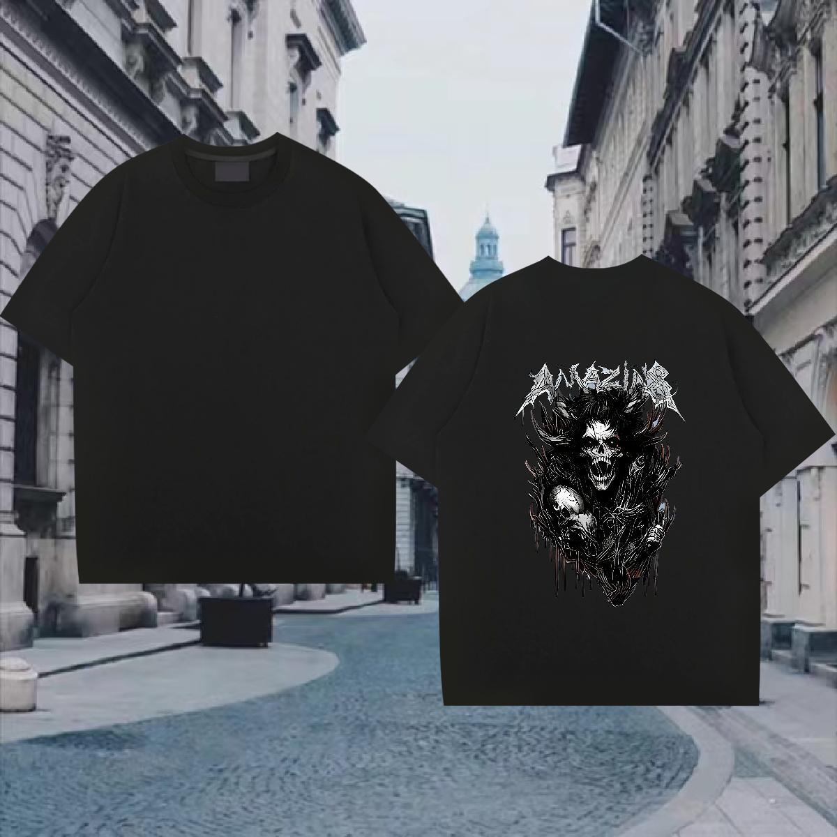 Designer T Shirt For Man 230g Cotton skull Street DIY Breathable Short Sleeve Tshirt for Man Woman Factory Direct Tops Tees