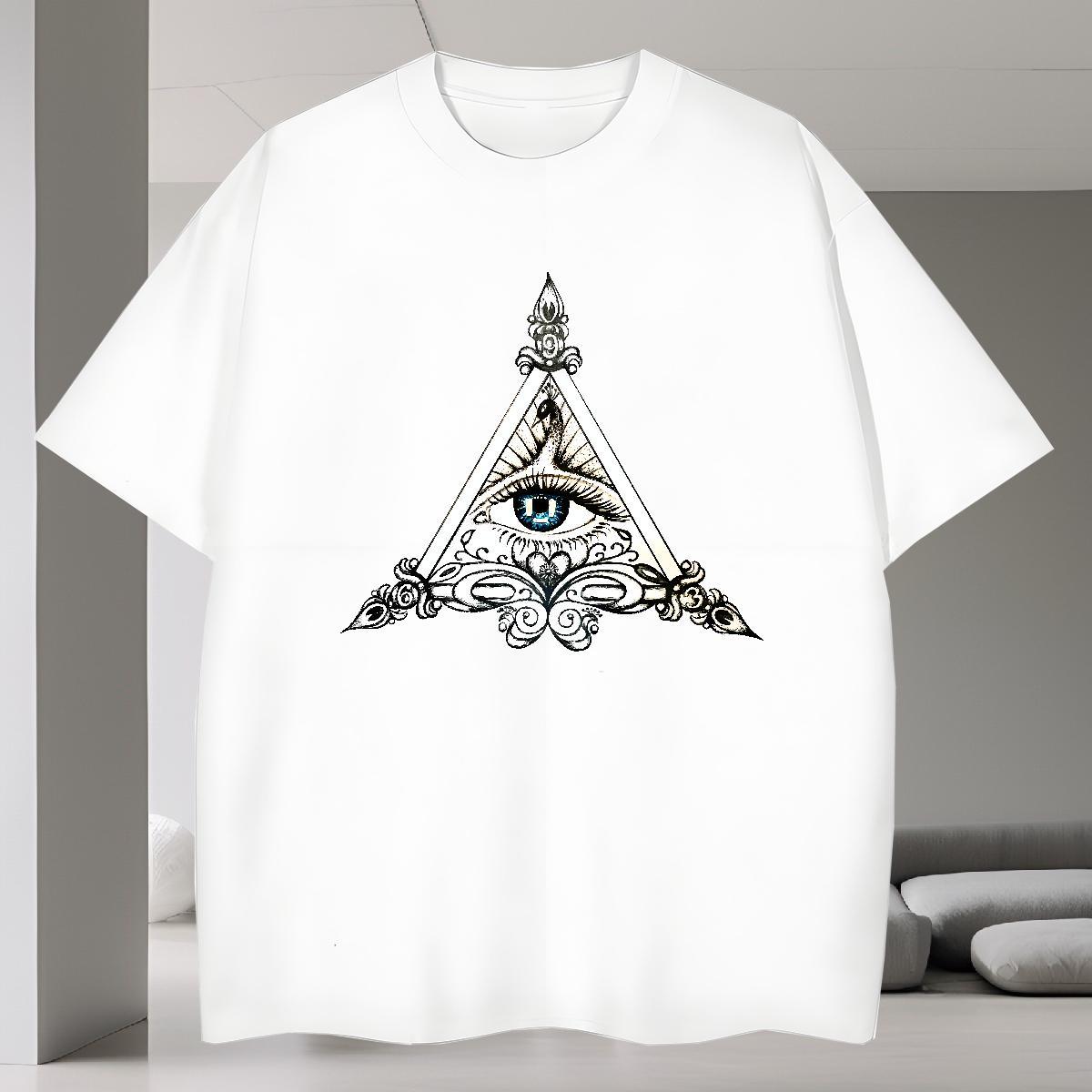 Unisex T Shirts Men 230g Cotton eye of the devil Casual Daily Wear Customized Print O Neck Short Sleeves Couples T Shirts Free Shipping Tshirts