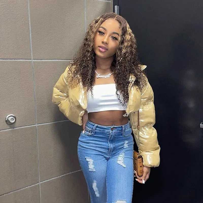 Women's Down Parkas Bubble Puffer Coats Crop Jackets Casual Thick Warm Down Jacket 2023 Womens Y2K Shirt Winter Jacket Y240824IG6H