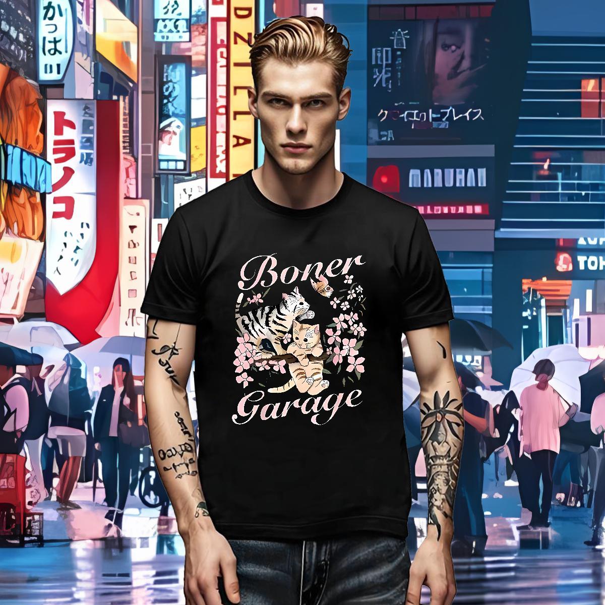 Free Shipping Tshirts cat Street Wear 230g Cotton Clothes Short Sleeve O-Neck Loose Fit Men T Shirts Plus Size Cartoon