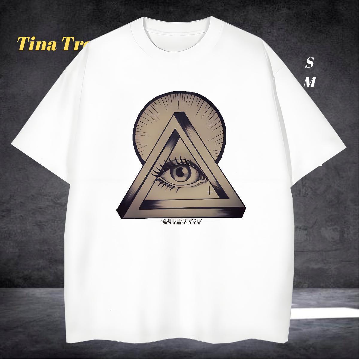 Free Shipping Men T Shirts 230g 100% Cotton eye of the devil Hip Hop Street Oversized 4XL Crew Neck Breathable Men Tees Fashion Designer Polos