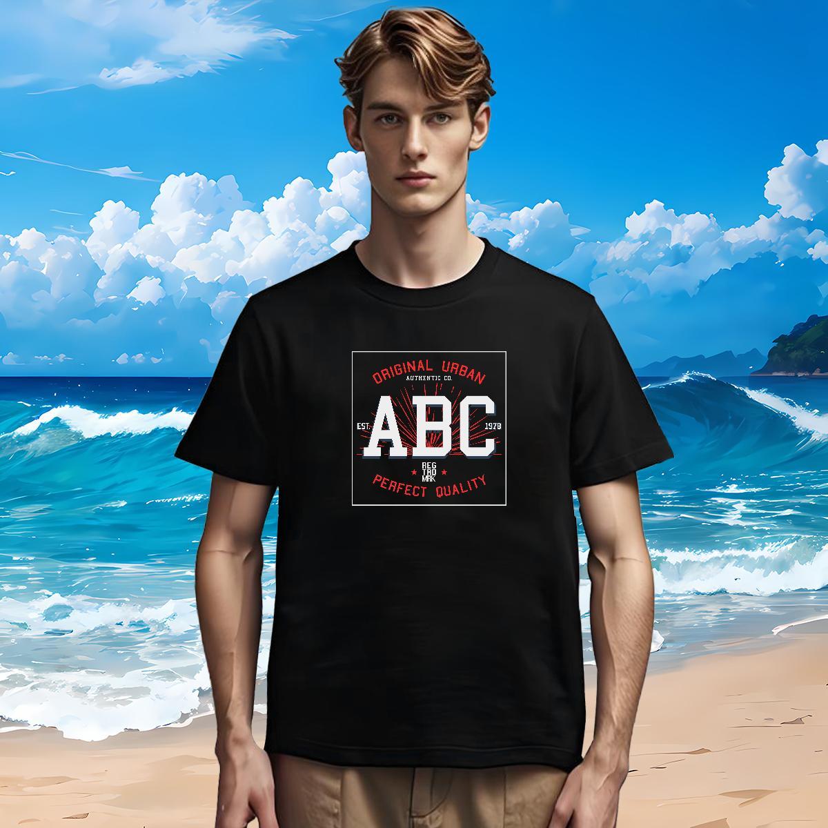 Popular T Shirts Men 230g Pure Cotton letter Casual Floral Print Short Sleeve Soft Men Clothes T-Shirt Fashion Designer Top Tees