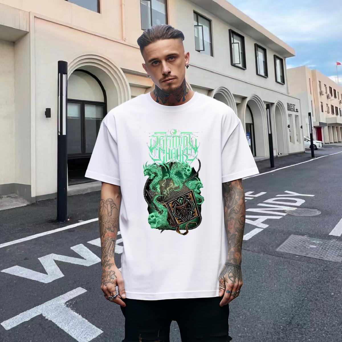 Popular T Shirt For Man 100% Cotton 230g skull Daily Outfit Anime Short Sleeve O-Neck Tshirt for Man Woman Fashion Designer Tops Tees