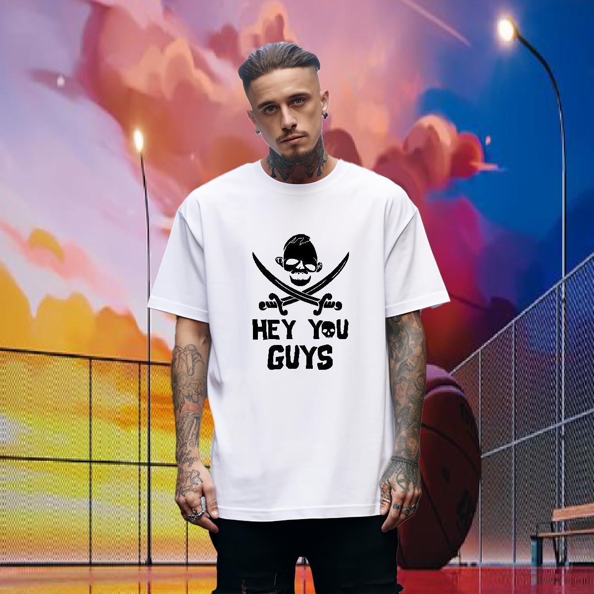 Classic T-Shirts for Men 230g Cotton skull Daily Wear DIY Printed Breathable Men Tees DIY Customized Tops Shirt