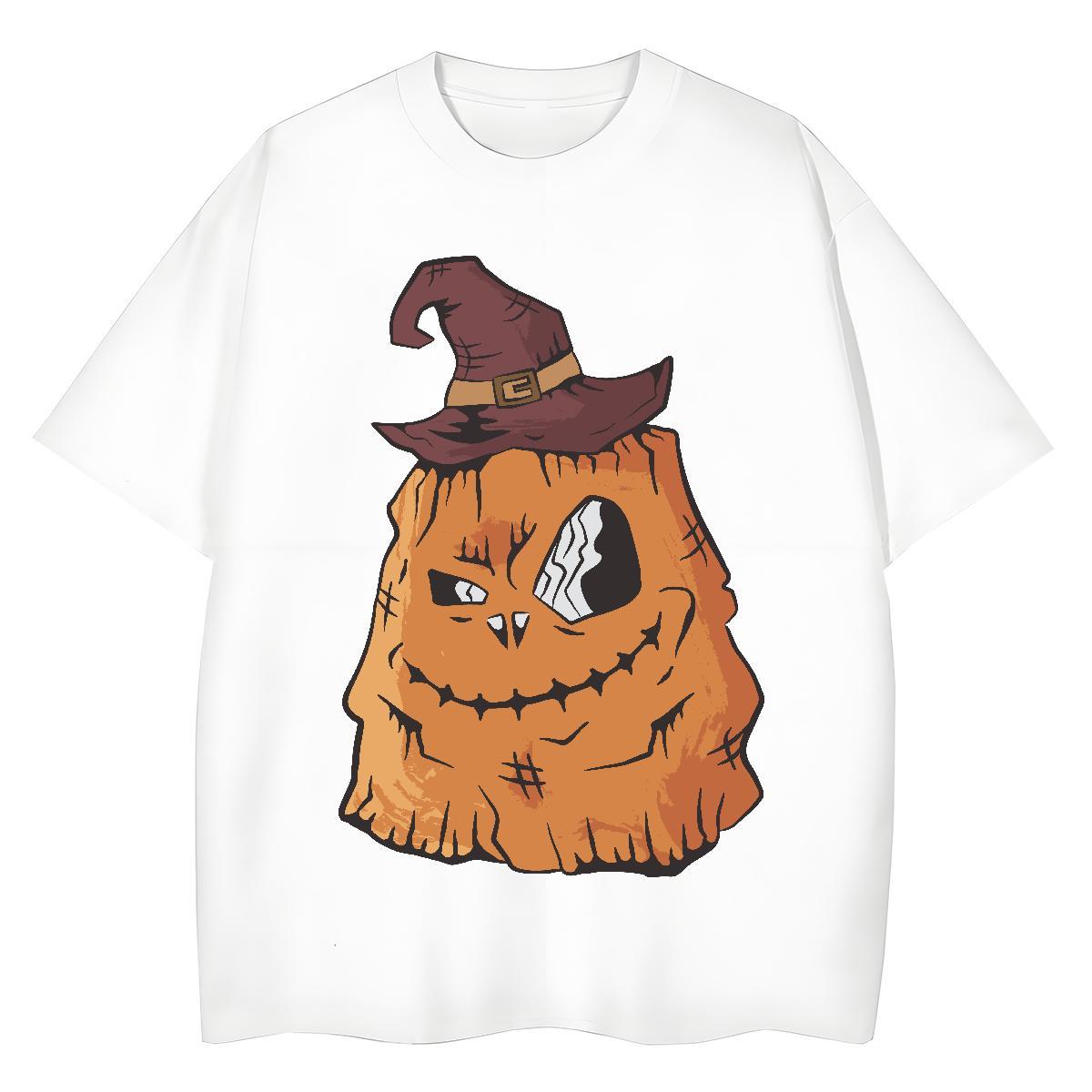 New Arrival Men Tees Halloween Outdoor 230g Pure Cotton Tops Shirt Breathable Short Sleeve Comfortable T-Shirts Custom Big Size