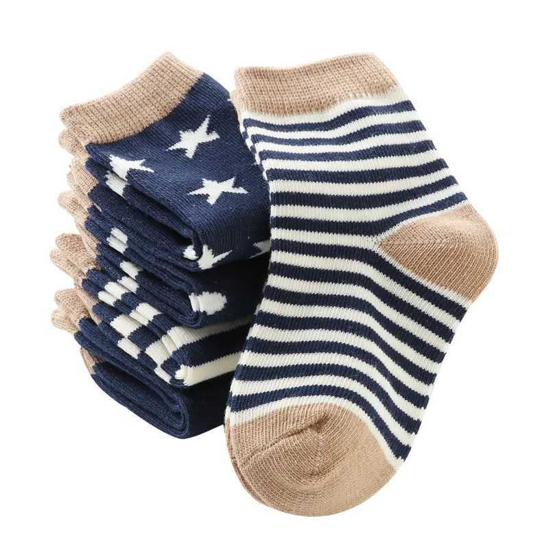 5 Pair/Lot Children Socks Cotton Boy Girl Baby Infant Cute Cartoon Soft Warm Stripe Fashion For Autumn Winter Kids Sport Socks CL240824