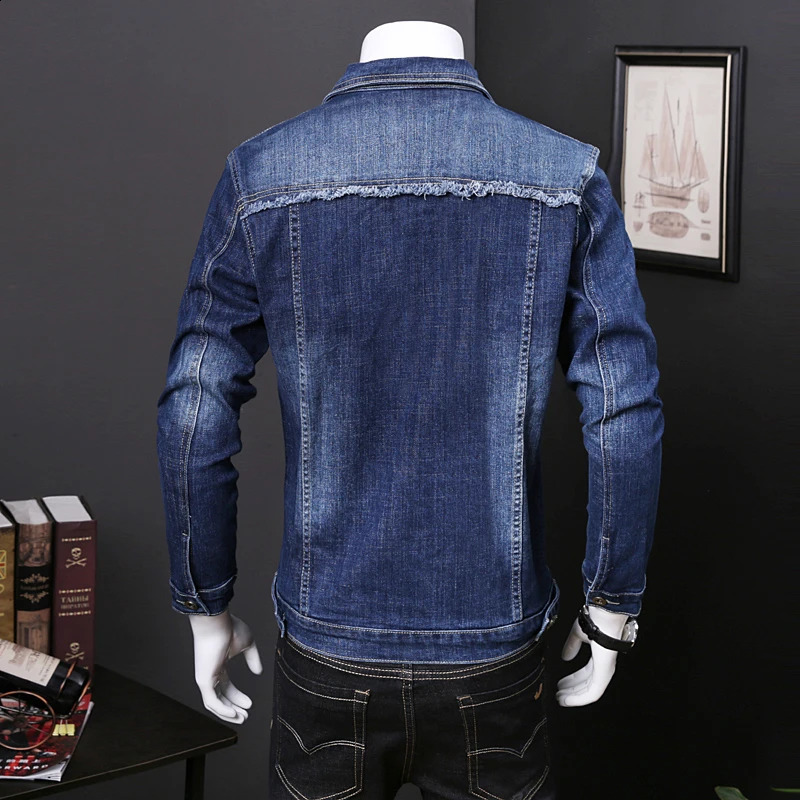 Mens denim jacket highquality for students solid fashion autumn and spring arrivals embroidered mens clothing 240824