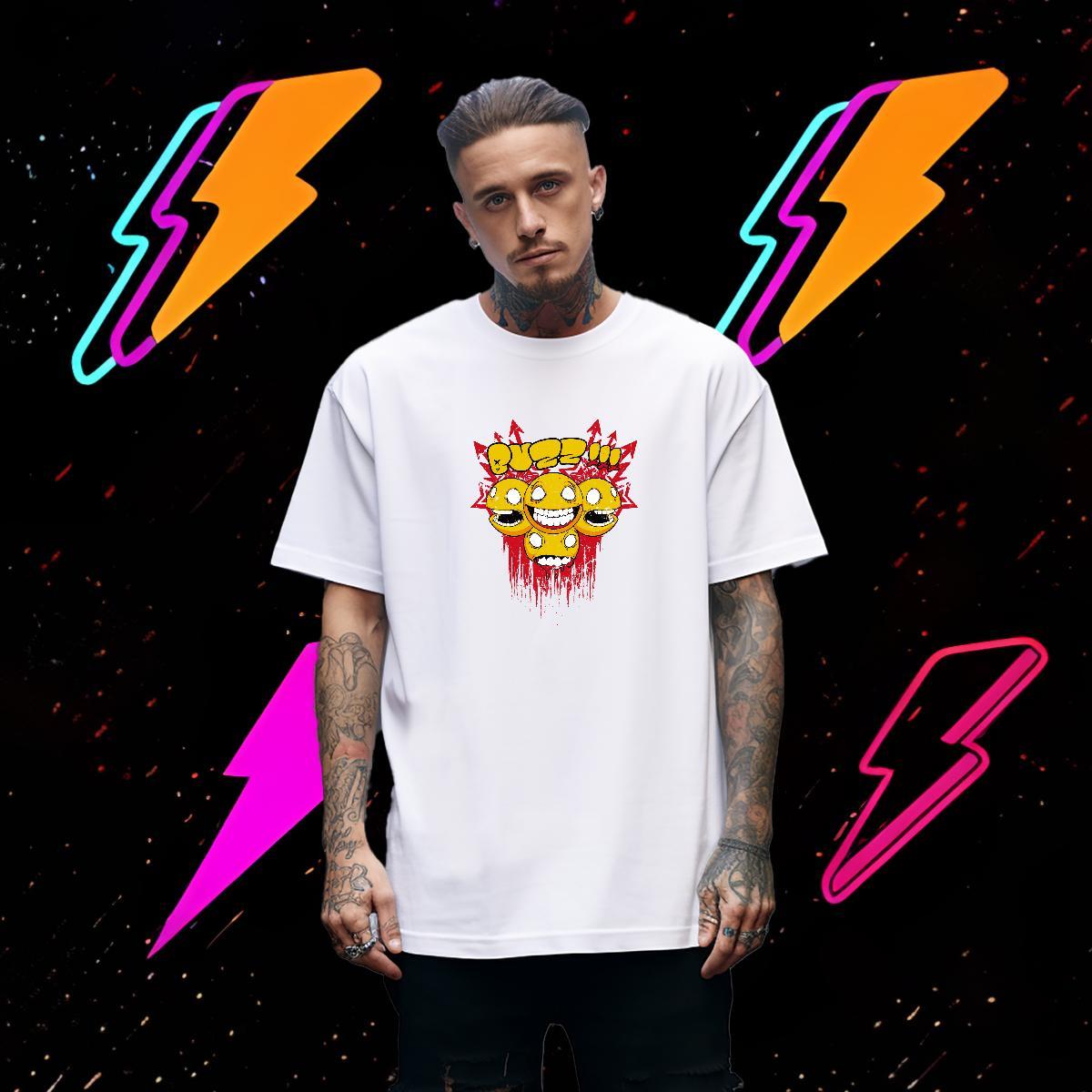 High Quality Men T Shirts 230g Cotton skull Street wear Hip Hop White Plus Size Pure Cotton Men Clothes T-Shirt Casual New Clothings