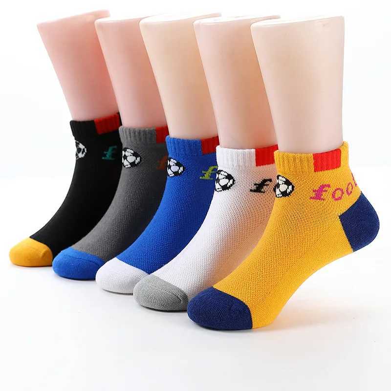 2024 Children Socks Cotton Summer Mesh Breathable Kids Cartoon Boys Girls Socks 2-15 Year 5 Pairs CL240824