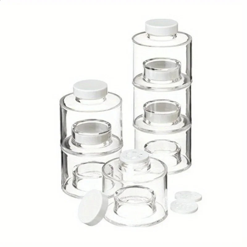 6Pcs/Set Spice Jar Pepper Shaker Box Spice Tower Herb Spice Tools Transparent Seasoning Cans Kitchen Rack Condiment Bottles 240823
