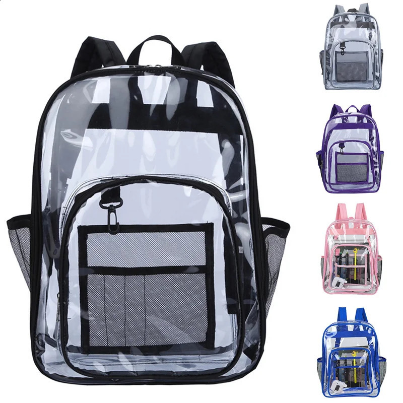 1 piece/3 pieces womens backpack transparent PVC bag transparent backpack teenage student transparent school backpack 240824