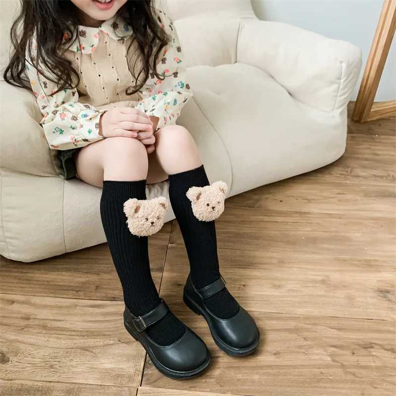 New Baby Socks Kids Toddler Boys Knee High Long Soft Cotton Cute Bear Children Socks Baby Girl Socks 2-8 Years Winter Clothes CL240824
