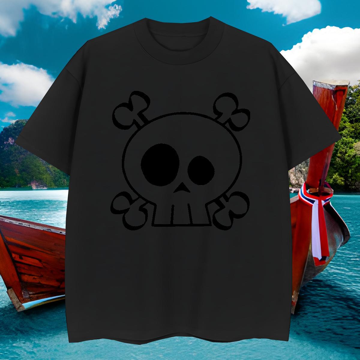 Popular T Shirts Men 230g Cotton skull Outdoor DIY Printed Breathable Men Tees Fashion Design Tops