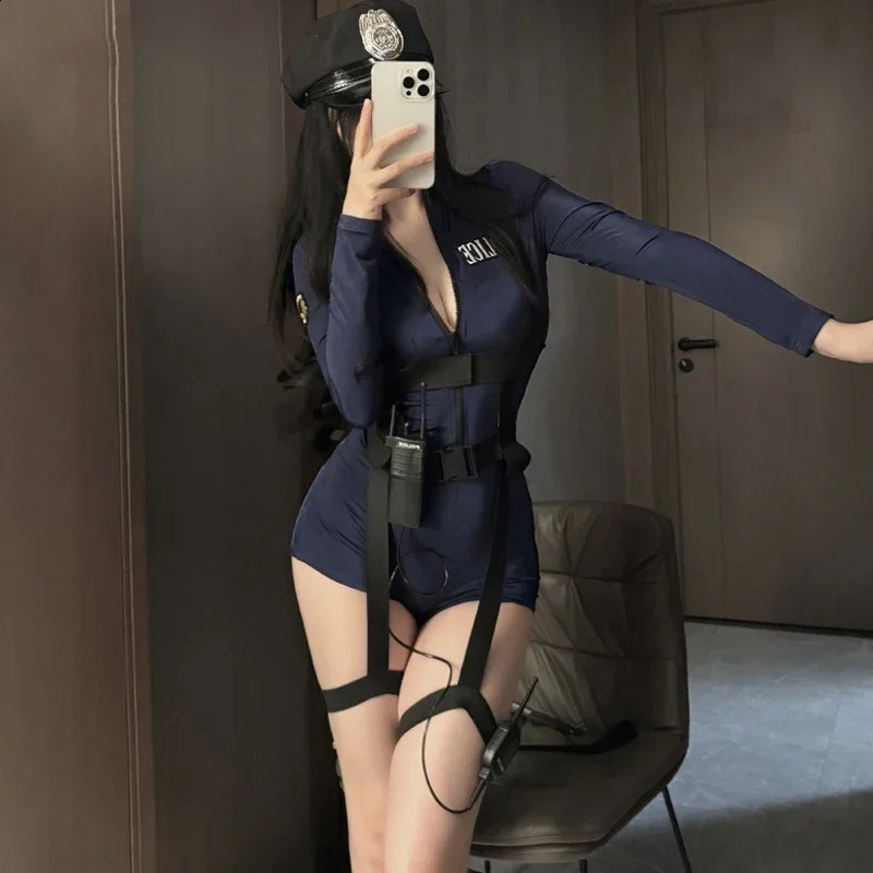 Halloween sexy roleplaying sex lingerie uniform womens jumpsuit nightclub performance costumes 240823